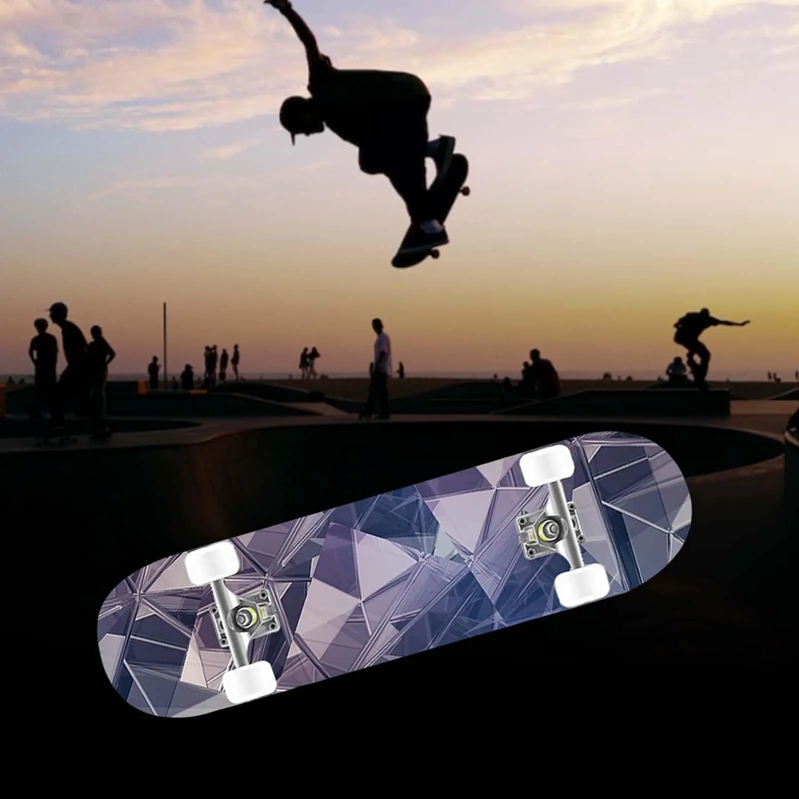 Skateboard Complete Double Kick Fully Mute Longboard for Beginners Women Man