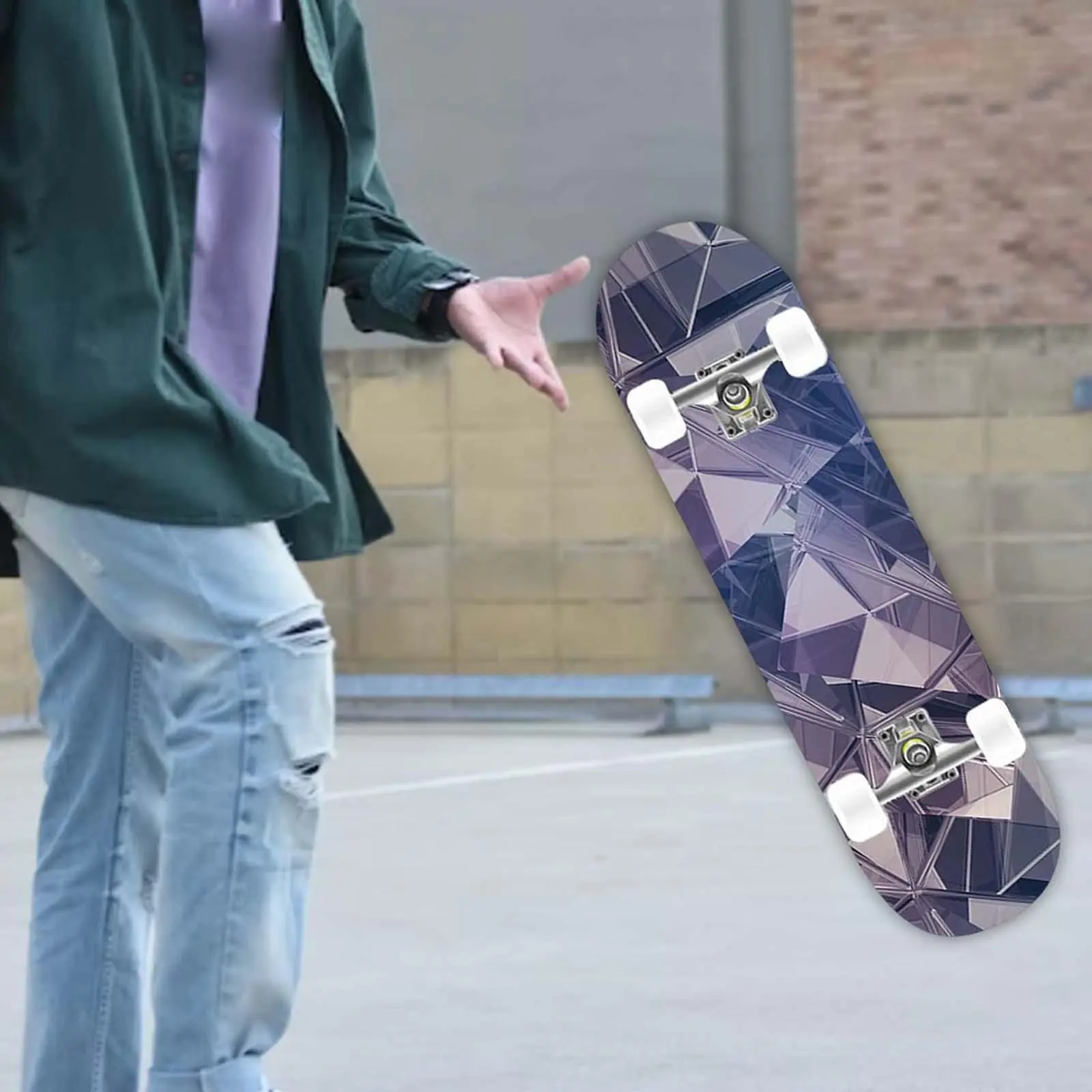 Skateboard Complete Double Kick Fully Mute Longboard for Beginners Women Man