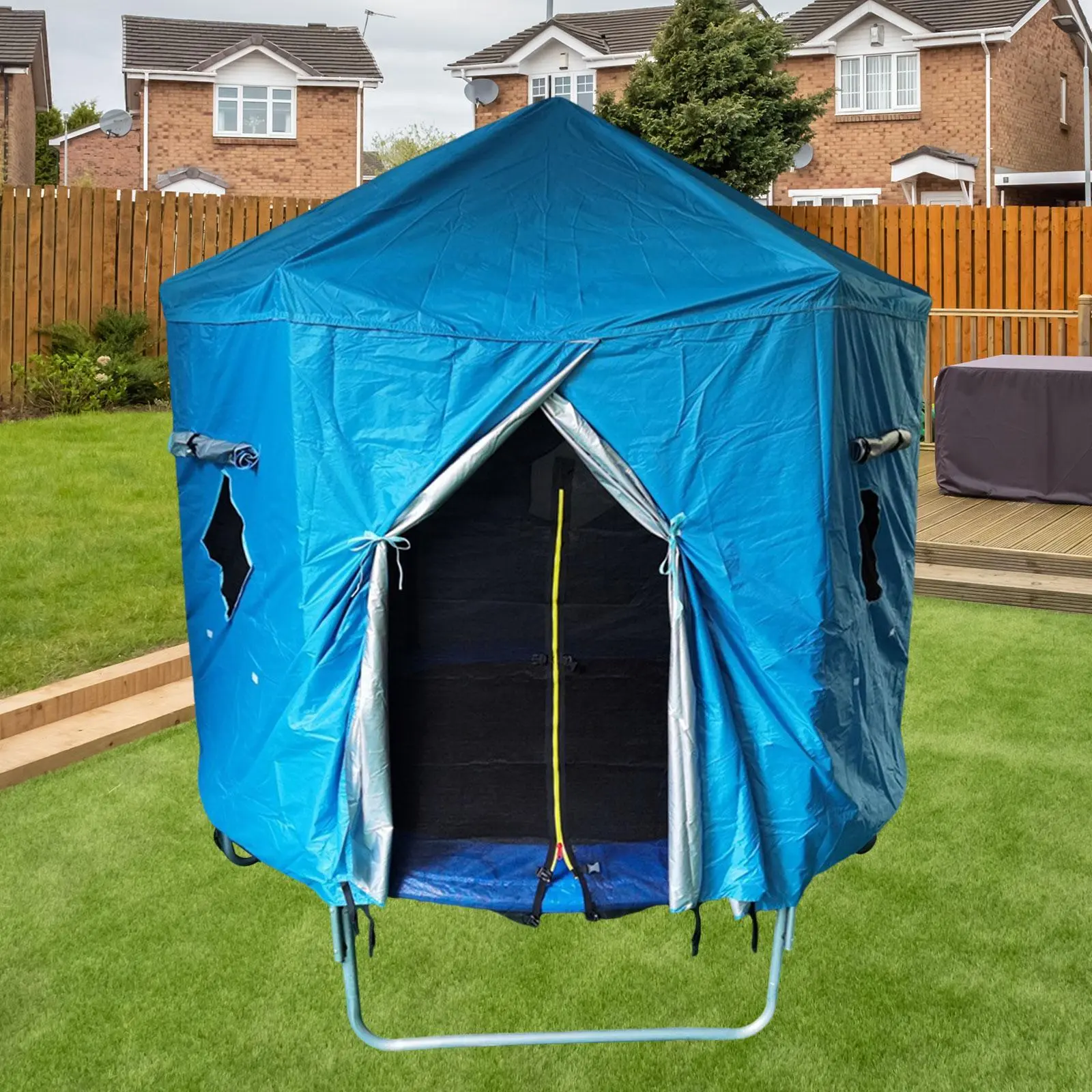 Trampoline Sunshade Cover Trampoline Accessories Breathable Protective Cover Blue Easy to Install Trampoline Tent Sun Protection Trampoline Sunshade Cover Trampoline Accessories Breathable Protective Cover Blue Easy to Install Trampoline Tent Sun Protection