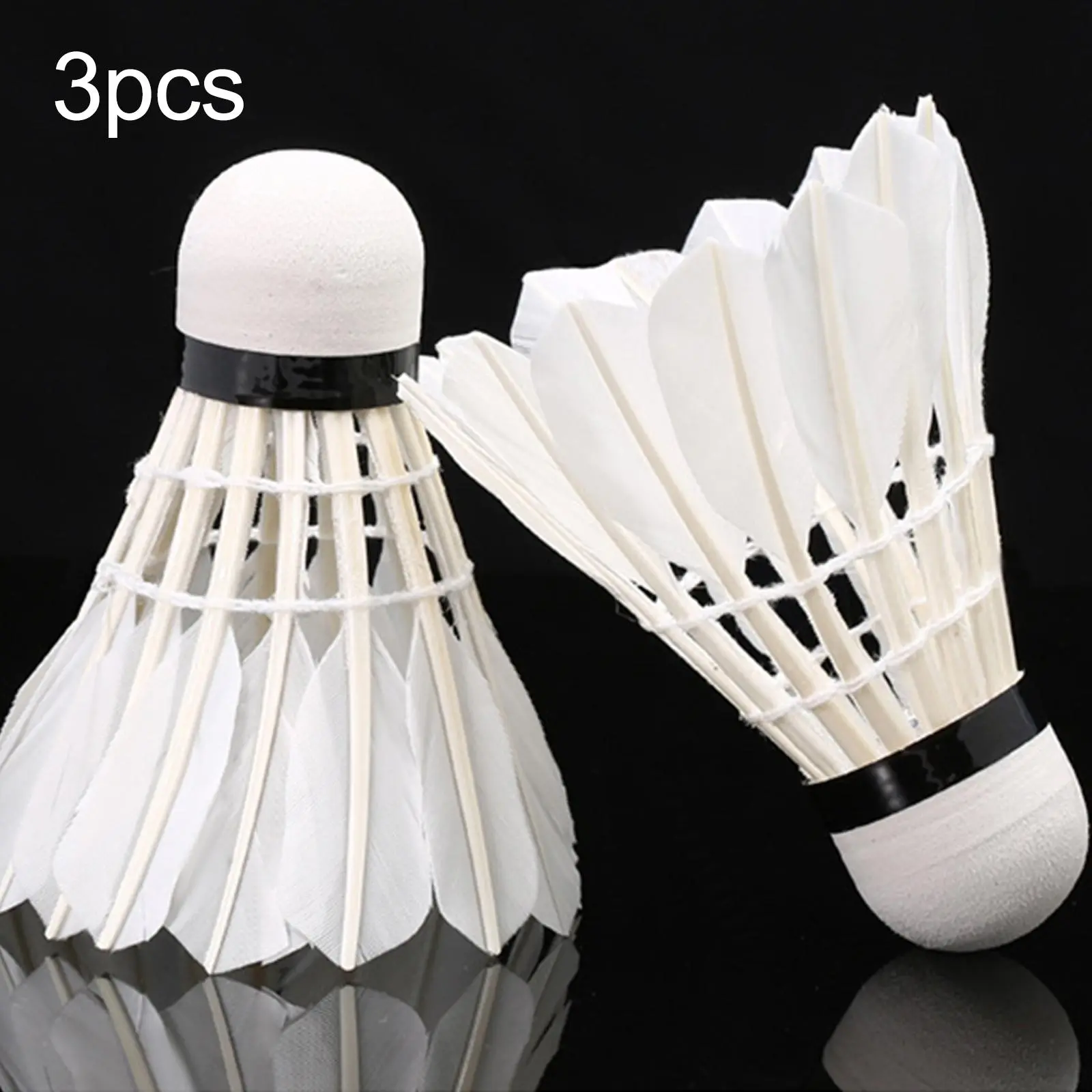 3x Badminton Shuttlecocks Professional White High Speed Duck Feather Badminton Ball for Game Training Sport Practice Youth 3x Badminton Shuttlecocks Professional White High Speed Duck Feather Badminton Ball for Game Training Sport Practice Youth