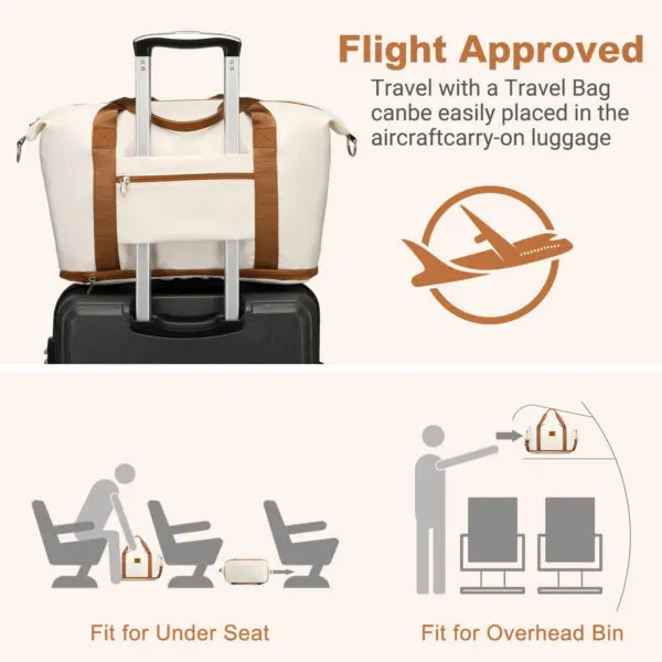British Traveller Women's Expandable Duffel: Large Weekender and Overnight Bag, Hospital Holdall with Toiletry Bag, Gym and Carr - Image 2