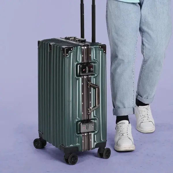 Trolley Luggage Aluminum Frame Rolling Luggage Case 20 24 26 28 inch Travel Suitcase on Wheels Combination Lock Carry on Luggage - Image 12