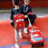 Cartoon Kids Suitcase Boys Can Ride 18" Trolley Box Car Elementary School Backpack with wheels 13" Travel Luggage Boarding Box - Image 2