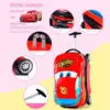 Cartoon Kids Suitcase Boys Can Ride 18" Trolley Box Car Elementary School Backpack with wheels 13" Travel Luggage Boarding Box - Image 3