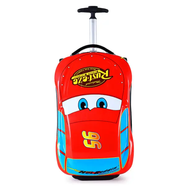 Cartoon Kids Suitcase Boys Can Ride 18" Trolley Box Car Elementary School Backpack with wheels 13" Travel Luggage Boarding Box - Image 7