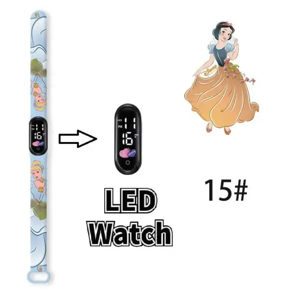 Disney Princess Kids Digital Watch Cartoon Action Figure Snow White LED Touch Waterproof Electronic Watch Toys for Children - Image 9
