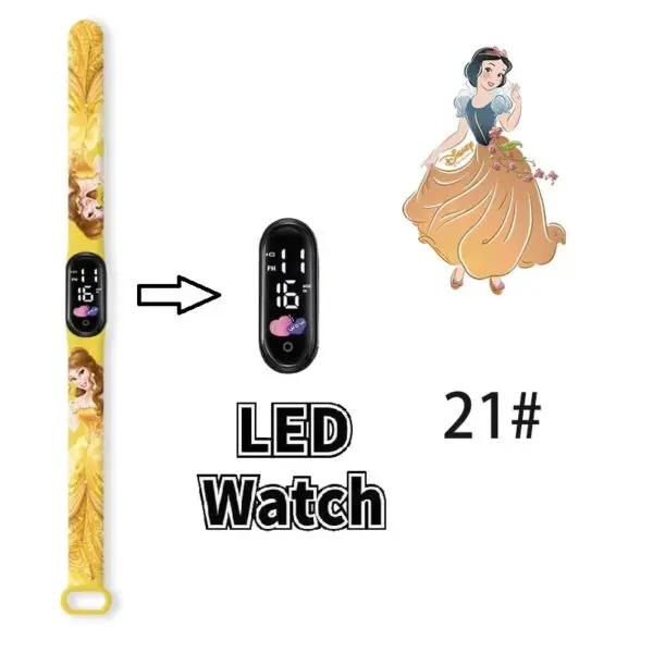 Disney Princess Kids Digital Watch Cartoon Action Figure Snow White LED Touch Waterproof Electronic Watch Toys for Children - Image 10