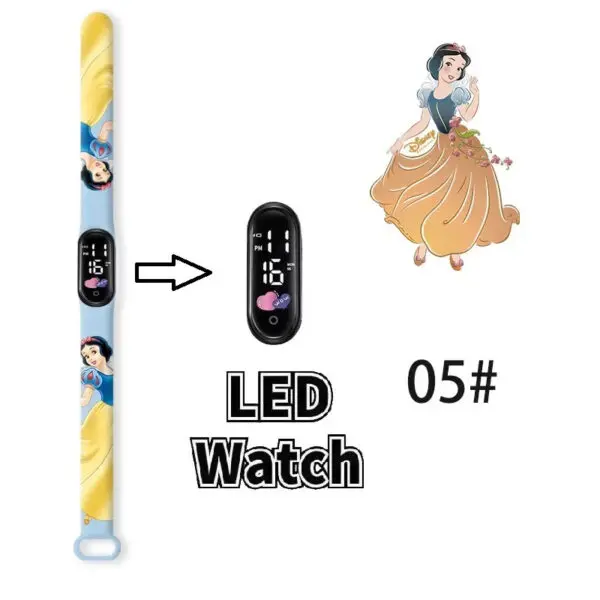 Disney Princess Kids Digital Watch Cartoon Action Figure Snow White LED Touch Waterproof Electronic Watch Toys for Children - Image 37