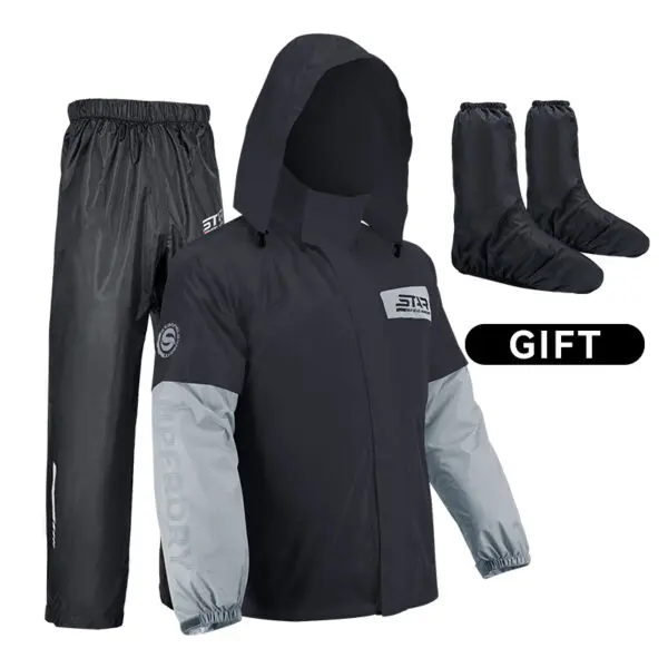Star Field Knight Motorcycle Riding Raincoat Set Raincoat Rainpants Split Men And Women's Thin Reflective Waterproof Clothing - Image 9