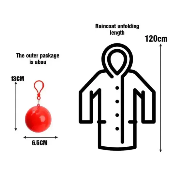 1/10PCS Disposable Waterproof Rain Ponchos Portable Raincoats Balls Outdoor Traveling Camping Fishing Emergency Rain Coat Balls - Image 6