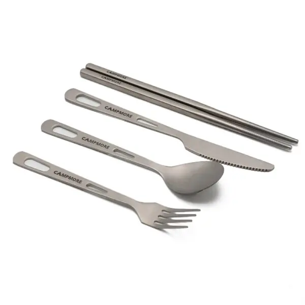 Titanium Tableware Ultralight Outdoor Portable Knife Fork Spoon Cutlery Camping Equipment Family Hiking Travel Flatware Set - Image 6