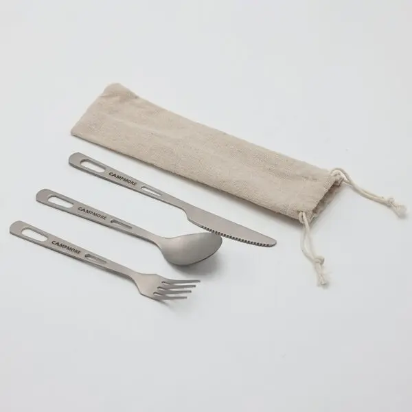 Titanium Tableware Ultralight Outdoor Portable Knife Fork Spoon Cutlery Camping Equipment Family Hiking Travel Flatware Set - Image 11