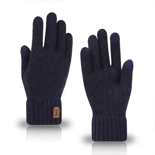 2024 new men's warm gloves winter touch screen plus fleece gloves cold warm wool knitted gloves - Image 8
