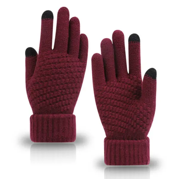 Warm Gloves Winter Touch Screen Gloves for Women Men Stretch Knit Mittens Wool Full Finger Guantes Female Crochet Outdoor Gloves - Image 10