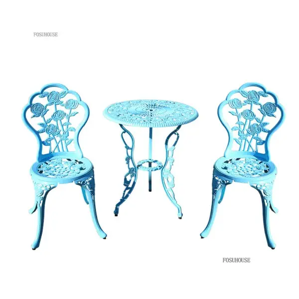 Outdoor Cast Aluminum Tables and Chairs European Garden Tables and Chairs Set Leisure Courtyard Waterproof Tables and Chairs AA - Image 2