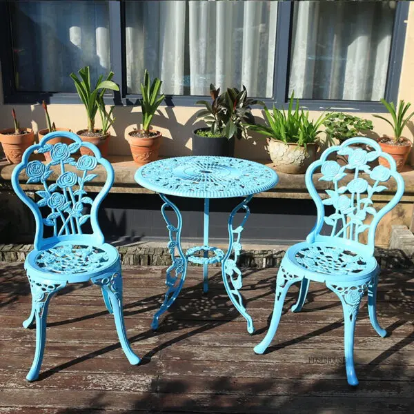 Outdoor Cast Aluminum Tables and Chairs European Garden Tables and Chairs Set Leisure Courtyard Waterproof Tables and Chairs AA - Image 5