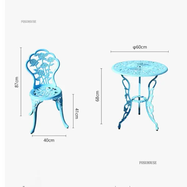 Outdoor Cast Aluminum Tables and Chairs European Garden Tables and Chairs Set Leisure Courtyard Waterproof Tables and Chairs AA - Image 6