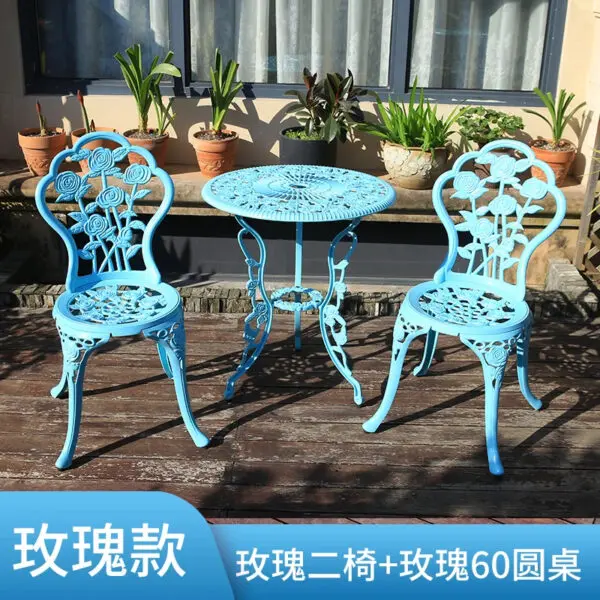 Outdoor Cast Aluminum Tables and Chairs European Garden Tables and Chairs Set Leisure Courtyard Waterproof Tables and Chairs AA - Image 8