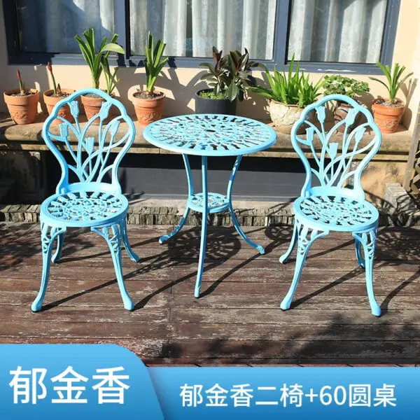 Outdoor Cast Aluminum Tables and Chairs European Garden Tables and Chairs Set Leisure Courtyard Waterproof Tables and Chairs AA - Image 10