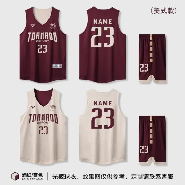 Double-sided Basketball Jersey Suit Men's American Style Quick-dry Training Competition Wear Women's Team Uniform - Image 7
