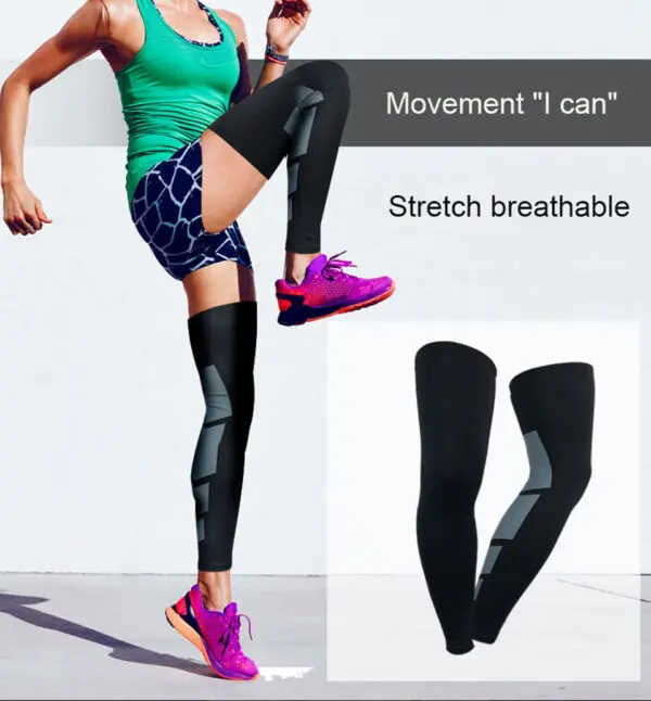 1PCS Super Elastic Basketball Leg Warmers Calf Thigh Compression Sleeves Knee Brace Soccer Volleyball Cycling - Image 6