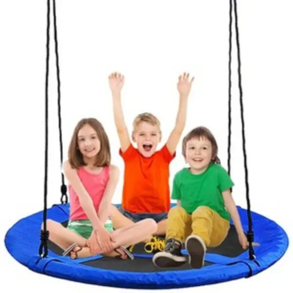 Childrens Swing Tree Swing Seat Square Swing for Outdoor Backyard Garden, Oxford, Multicolor, 100cm, 150 kg Capacity(Blue)