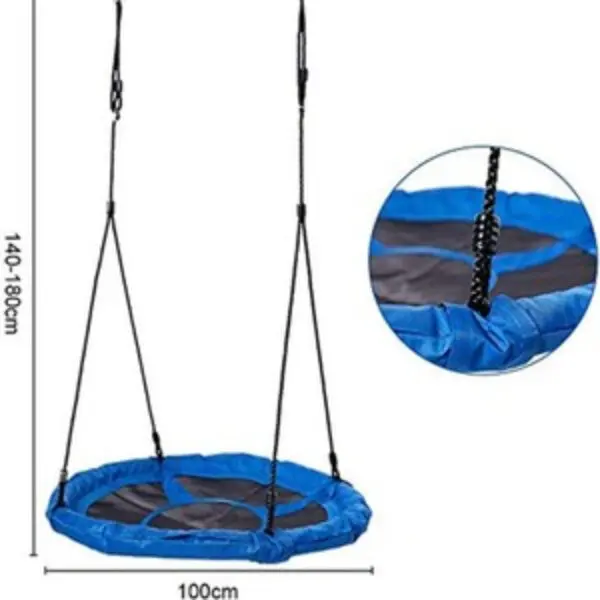 Childrens Swing Tree Swing Seat Square Swing for Outdoor Backyard Garden, Oxford, Multicolor, 100cm, 150 kg Capacity(Blue) - Image 3