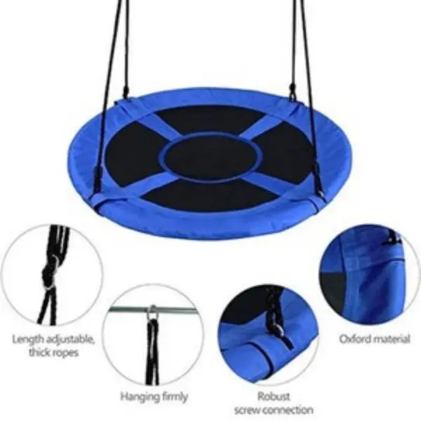 Childrens Swing Tree Swing Seat Square Swing for Outdoor Backyard Garden, Oxford, Multicolor, 100cm, 150 kg Capacity(Blue) - Image 4