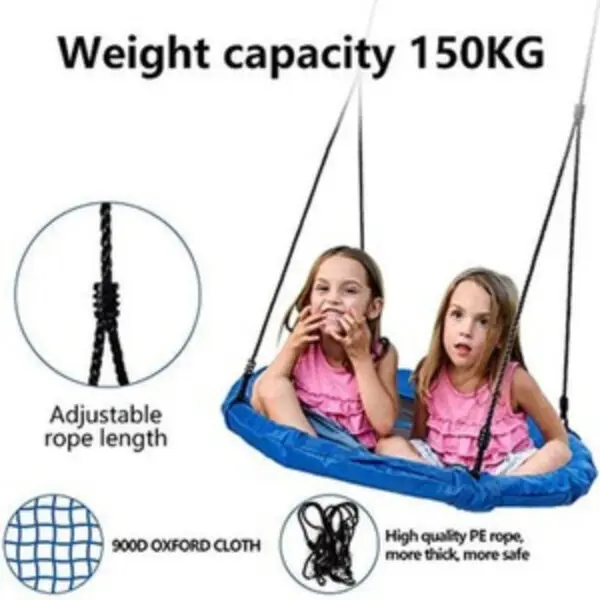 Childrens Swing Tree Swing Seat Square Swing for Outdoor Backyard Garden, Oxford, Multicolor, 100cm, 150 kg Capacity(Blue) - Image 5