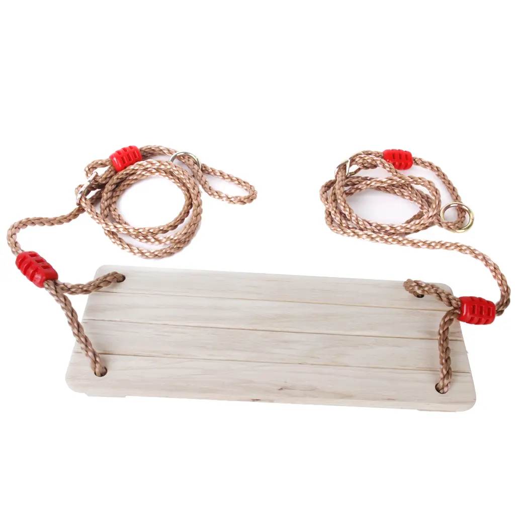 Wood Garden Tree Swing Seat With Rope Children Kid Toy Outside Playground Park