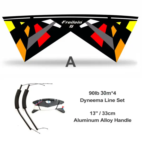 Freilein 2.38m Quad Line Stunt Kite Large Professional Acrobatic Kite PC31 Handle + 4x30mx90lb Dyneema Lines + Bag Kit Available - Image 3