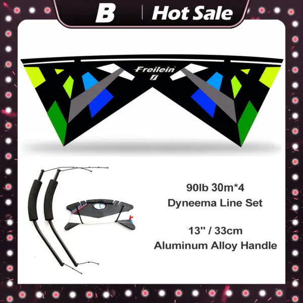 Freilein 2.38m Quad Line Stunt Kite Large Professional Acrobatic Kite PC31 Handle + 4x30mx90lb Dyneema Lines + Bag Kit Available - Image 5