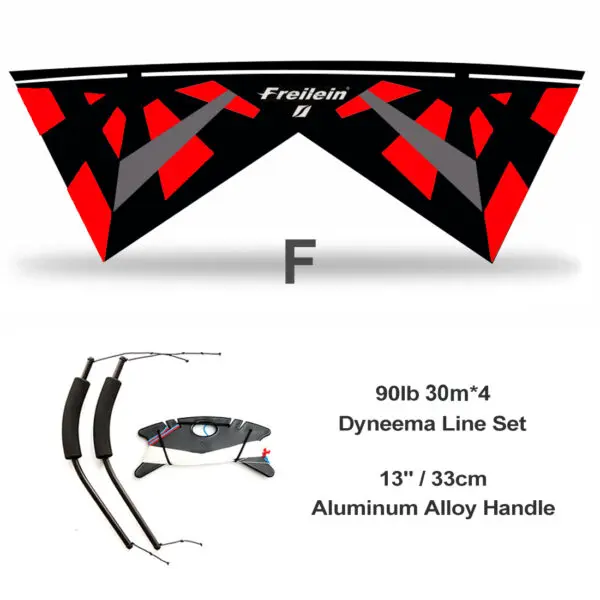 Freilein 2.38m Quad Line Stunt Kite Large Professional Acrobatic Kite PC31 Handle + 4x30mx90lb Dyneema Lines + Bag Kit Available - Image 12