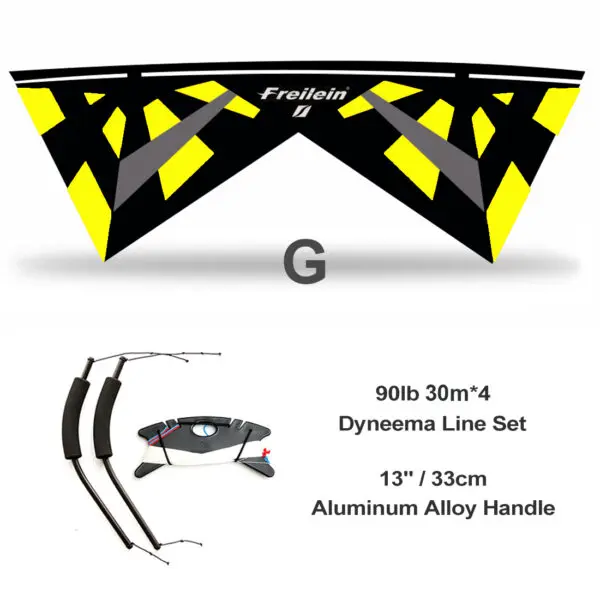 Freilein 2.38m Quad Line Stunt Kite Large Professional Acrobatic Kite PC31 Handle + 4x30mx90lb Dyneema Lines + Bag Kit Available - Image 14