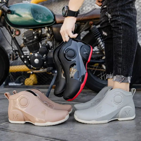 Men's Short Boots Rain Shoes Outdoor Rubber Waterproof Work Shoes Men Slip on Booties Car Wash Rubber Ankle Boots for Men 2024 - Image 6