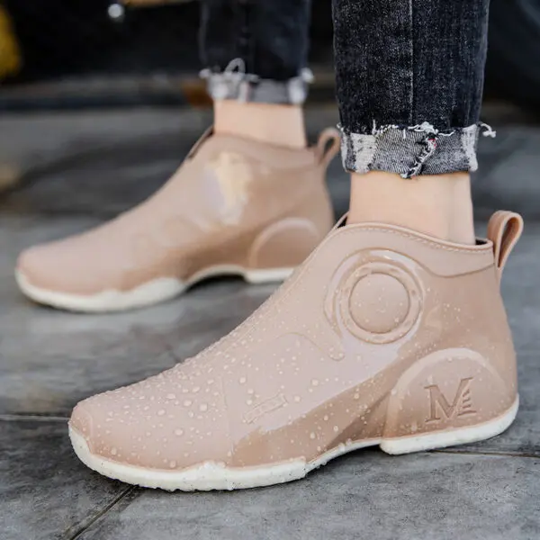 Men's Short Boots Rain Shoes Outdoor Rubber Waterproof Work Shoes Men Slip on Booties Car Wash Rubber Ankle Boots for Men 2024 - Image 10
