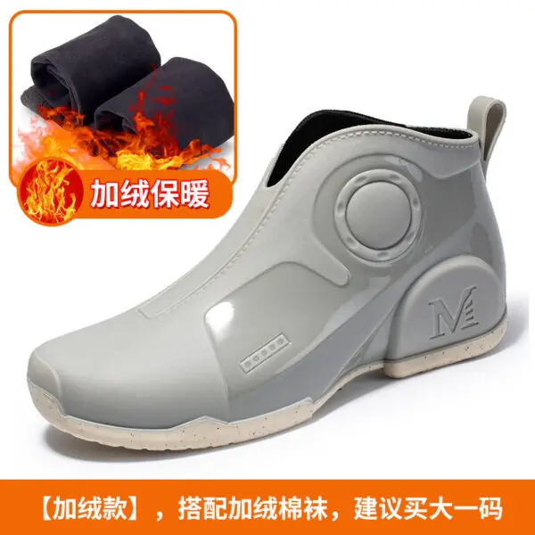 Men's Short Boots Rain Shoes Outdoor Rubber Waterproof Work Shoes Men Slip on Booties Car Wash Rubber Ankle Boots for Men 2024 - Image 14