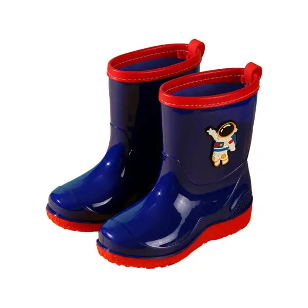 Astronaut Children's Rain Shoes Extra Large Long Tube Water Boots Boys Girls Warm Lined Thickened Rubber Shoes New Model - Image 5