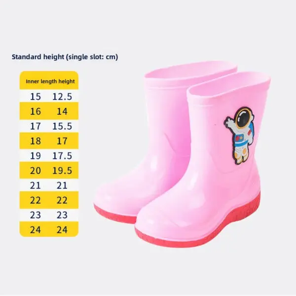 Astronaut Children's Rain Shoes Extra Large Long Tube Water Boots Boys Girls Warm Lined Thickened Rubber Shoes New Model - Image 6
