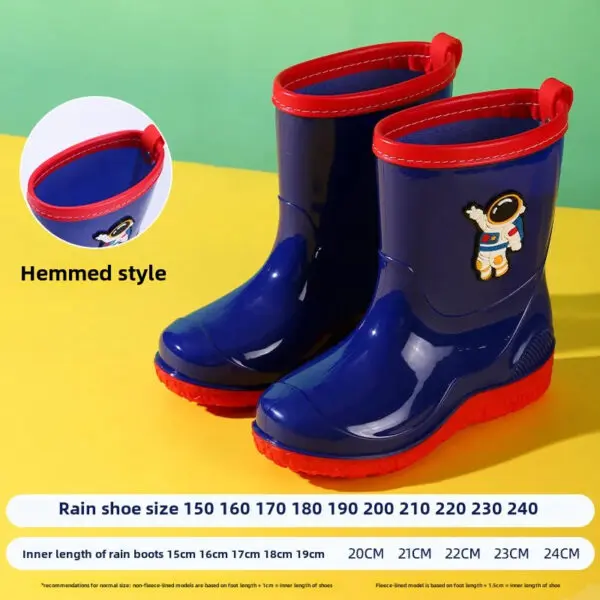 Astronaut Children's Rain Shoes Extra Large Long Tube Water Boots Boys Girls Warm Lined Thickened Rubber Shoes New Model - Image 11