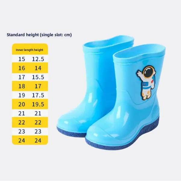 Astronaut Children's Rain Shoes Extra Large Long Tube Water Boots Boys Girls Warm Lined Thickened Rubber Shoes New Model - Image 17