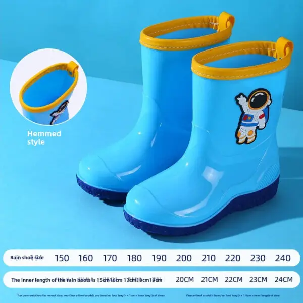 Astronaut Children's Rain Shoes Extra Large Long Tube Water Boots Boys Girls Warm Lined Thickened Rubber Shoes New Model - Image 23