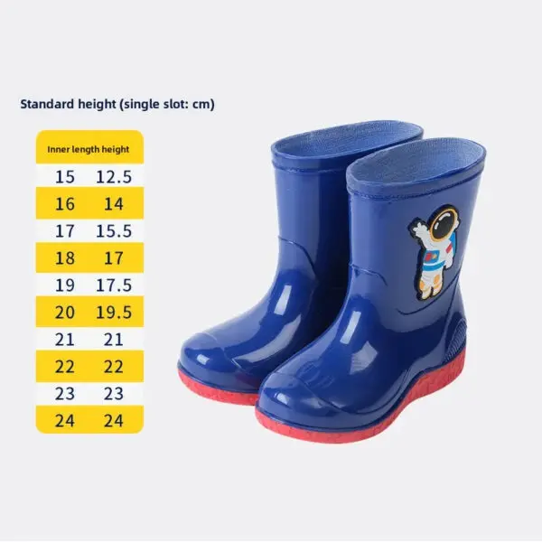 Astronaut Children's Rain Shoes Extra Large Long Tube Water Boots Boys Girls Warm Lined Thickened Rubber Shoes New Model - Image 27