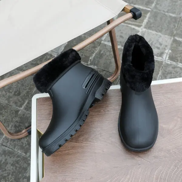 Rain Shoes Men's Non-slip Water Boots Rain Boots Construction Site Waterproof Glue Shoes Youth Fishing Short Water Shoes - Image 13