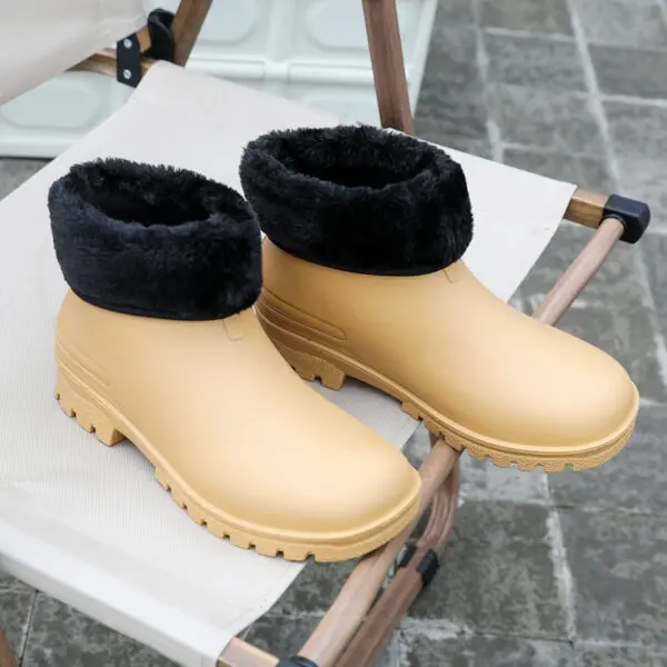 Rain Shoes Men's Non-slip Water Boots Rain Boots Construction Site Waterproof Glue Shoes Youth Fishing Short Water Shoes - Image 14