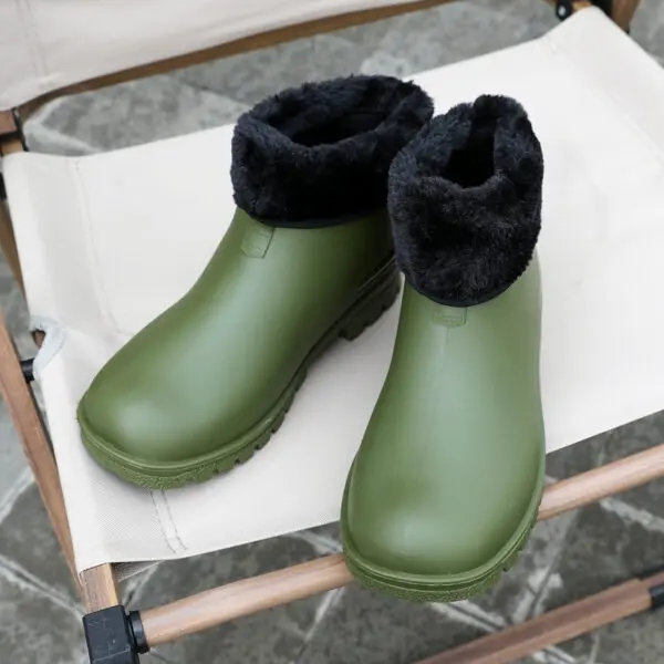 Rain Shoes Men's Non-slip Water Boots Rain Boots Construction Site Waterproof Glue Shoes Youth Fishing Short Water Shoes - Image 16