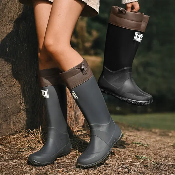 New Style Rain Boots and Rain Shoes: Long-cylinder and High-cylinder Water Shoes for Men and Women, Waterproof Rubber Shoes for - Image 2