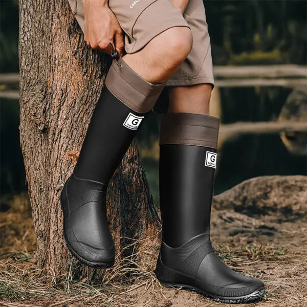 New Style Rain Boots and Rain Shoes: Long-cylinder and High-cylinder Water Shoes for Men and Women, Waterproof Rubber Shoes for - Image 3