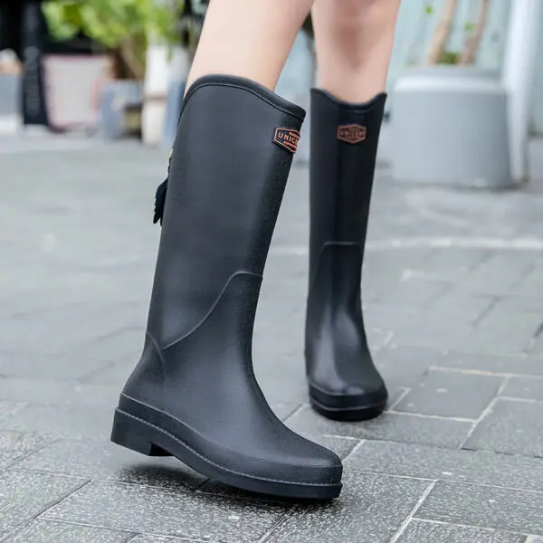 Women's Fashion Rain Boots Classic British Commuter Water Boots High Rubber Non-slip Boots Rain Boots Women - Image 2