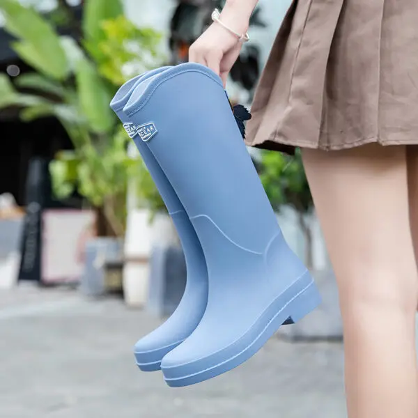 Women's Fashion Rain Boots Classic British Commuter Water Boots High Rubber Non-slip Boots Rain Boots Women - Image 7